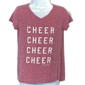 Old Navy Girls Pink CHEER Sparkle T-Shirt Size XL